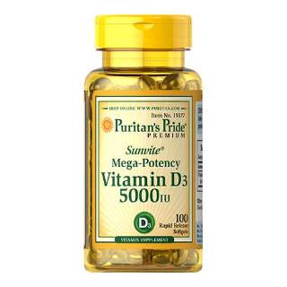 Puritan's Pride D3 Vitamin 5000 NE (100 lágyszelatin kapszula)