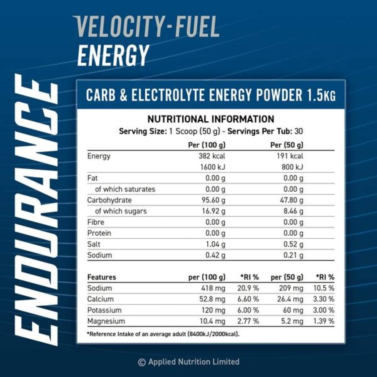 Applied Nutrition Endurance Velocity - Energia por - fekete ribizli Honu - Diet & more